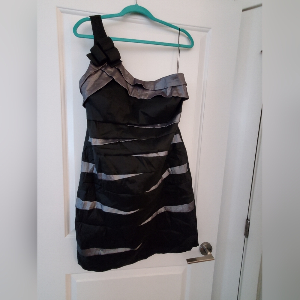 Black and gray cocktail dress